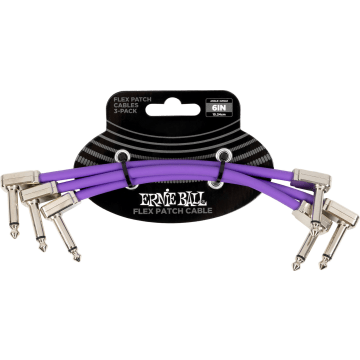 Ernie Ball EEB 6452 Flex patch cable 15 cm, Violet 3-pack
