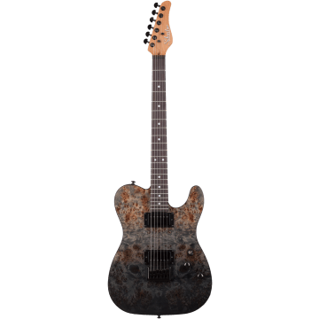 Schecter PT Standard, Black Fade Burst Burl