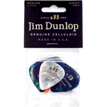 Dunlop PVP106 Celluloid Medium Variety Plectrum 12-Pack