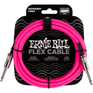 Ernie Ball 6413 Flex Cable 3 meter instrumentkabel roze