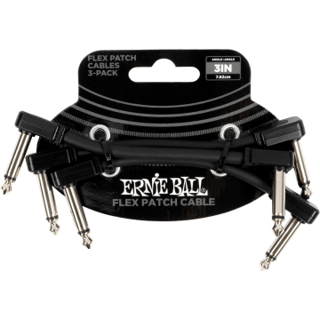 Ernie Ball EEB 6443 Flex patch cable 7.5 cm, Zwart 3-pack