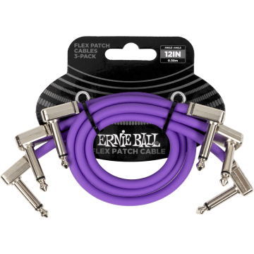 Ernie Ball EEB 6453 Flex patch cable 30 cm, Violet 3-pack