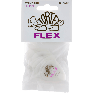 Dunlop 428P114 Tortex Flex Standard Plectrum 1.14mm 12-Pack
