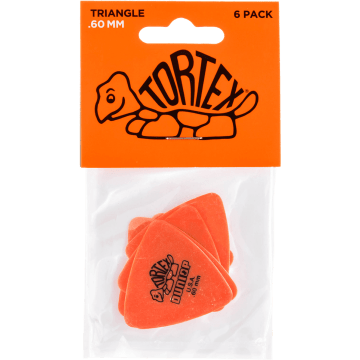 Dunlop 431P60 Tortex Triangle Plectrum 0.60mm 6-Pack