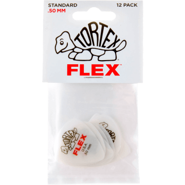 Dunlop 428P50 Tortex Flex Standard Plectrum 0.50mm 12-Pack