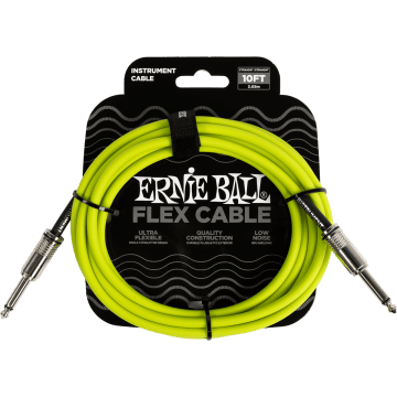 Ernie Ball 6414 Flex Cable 3 meter instrumentkabel groen