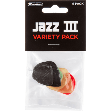Dunlop PVP103 Jazz III Variety Plectrum 6-Pack