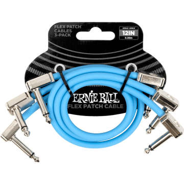 Ernie Ball EEB 6461 Flex patch cable 30 cm, Blauw 3-pack
