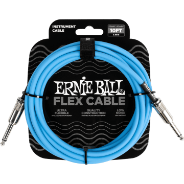 Ernie Ball 6412 Flex Cable 3 meter instrumentkabel blauw