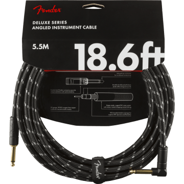 Fender Instrumentkabel Deluxe Black Tweed, Jack-Jack Haaks, 5.5m